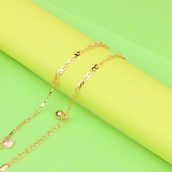 "Rose Gold Anklet with Star & Charm Details, Adjustable Chain Design, XPAL1071 - Picture 2 of 12